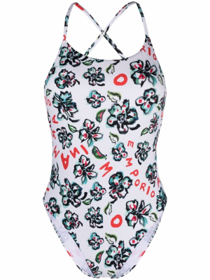 

Floral-print swimsuit, Emporio Armani Floral-print swimsuit