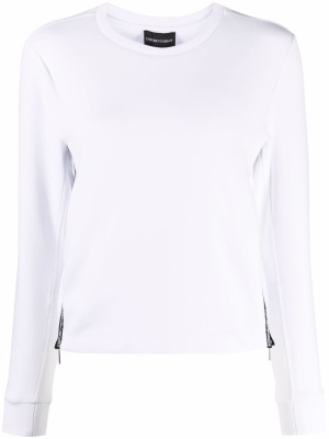 

Logo-trim long-sleeved sweatshirt, Emporio Armani Logo-trim long-sleeved sweatshirt