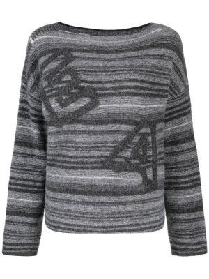 

Striped logo-lettering jumper, Emporio Armani Striped logo-lettering jumper