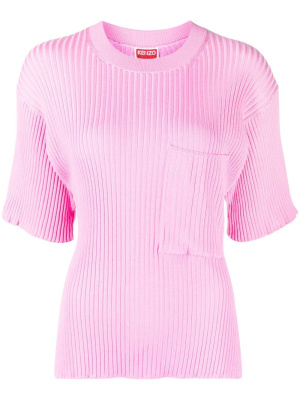 

Logo-patch ribbed short-sleeve top, Kenzo Logo-patch ribbed short-sleeve top
