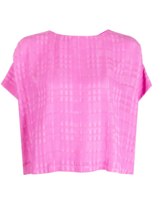

Check-pattern short-sleeve blouse, Emporio Armani Check-pattern short-sleeve blouse