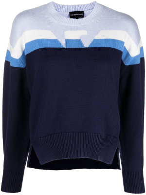 

Knitted-logo cotton jumper, Emporio Armani Knitted-logo cotton jumper