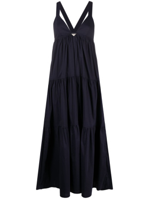 

Tiered sleeveless midi dress, Emporio Armani Tiered sleeveless midi dress