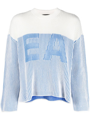 

Logo-print ribbed-knit jumper, Emporio Armani Logo-print ribbed-knit jumper