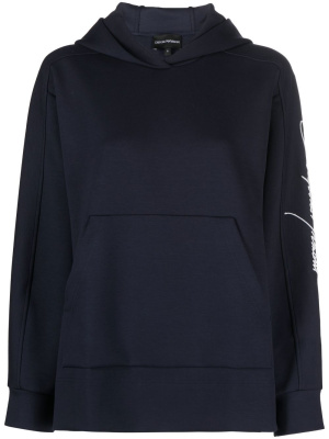 

Logo-embroidered hoodie, Emporio Armani Logo-embroidered hoodie