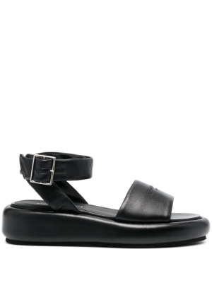 

Logo-embossed leather sandals, Emporio Armani Logo-embossed leather sandals