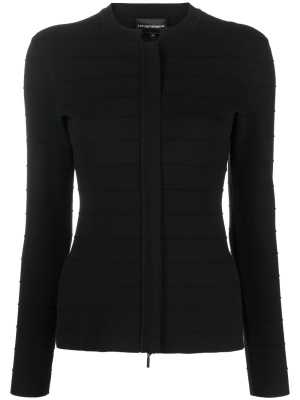 

Round-neck ribbed cardigan, Emporio Armani Round-neck ribbed cardigan