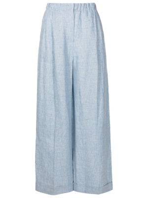 

Elasticated-waist jaspé-linen trousers, Emporio Armani Elasticated-waist jaspé-linen trousers