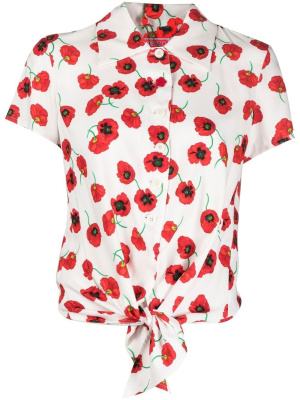 

Floral-print tie-front shirt, Kenzo Floral-print tie-front shirt