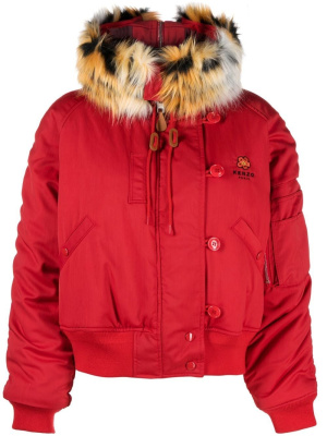 

Faux-fur hooded padded jacket, Kenzo Faux-fur hooded padded jacket