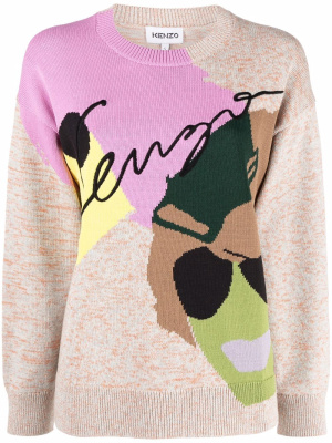 

Intarsia-knit crew-neck jumper, Kenzo Intarsia-knit crew-neck jumper