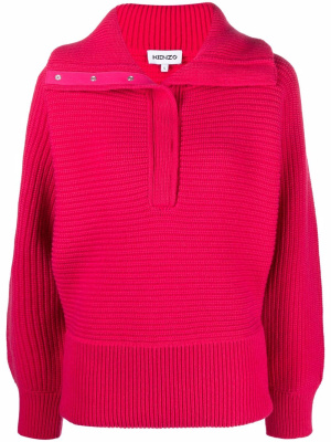 

Ribbed knit spread-collar jumper, Kenzo Ribbed knit spread-collar jumper