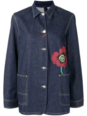 

Floral-embroidered denim jacket, Kenzo Floral-embroidered denim jacket