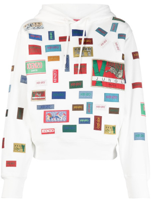 

Labels printed cotton hoodie, Kenzo Labels printed cotton hoodie