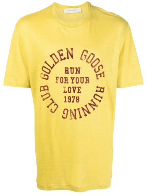 

Logo-print linen T-shirt, Golden Goose Logo-print linen T-shirt