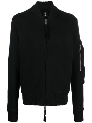 

Ribbed-knit deconstructed bomber jacket, Thom Krom Ribbed-knit deconstructed bomber jacket