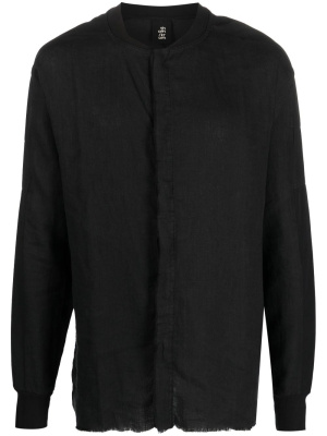

Band collar linen shirt, Thom Krom Band collar linen shirt