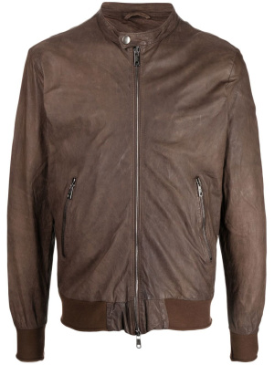 

Zip-up leather biker jacket, Giorgio Brato Zip-up leather biker jacket