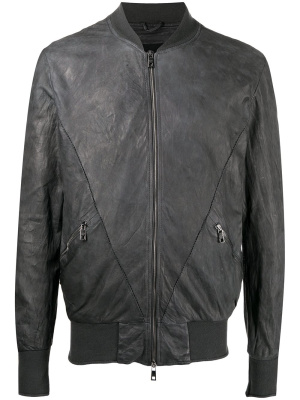 

Zip-up leather bomber jacket, Giorgio Brato Zip-up leather bomber jacket