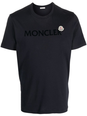 

Flocked-logo cotton T-shirt, Moncler Flocked-logo cotton T-shirt