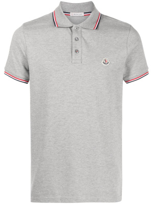 

Tricolour-trim piqué polo shirt, Moncler Tricolour-trim piqué polo shirt
