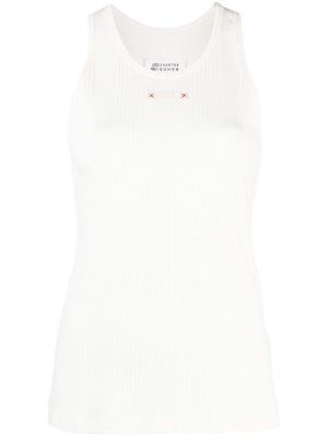 

Logo-patch tank top, Maison Margiela Logo-patch tank top