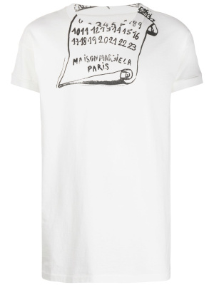 

Scroll print T-shirt, Maison Margiela Scroll print T-shirt