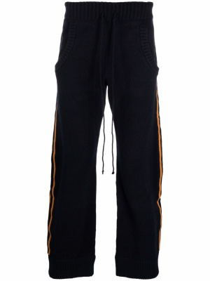 

Stripe-detail knitted trousers, Maison Margiela Stripe-detail knitted trousers