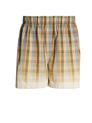 

Plaid-checked cotton shorts, Maison Margiela Plaid-checked cotton shorts