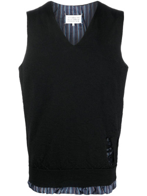 

Ruched V-neck vest, Maison Margiela Ruched V-neck vest