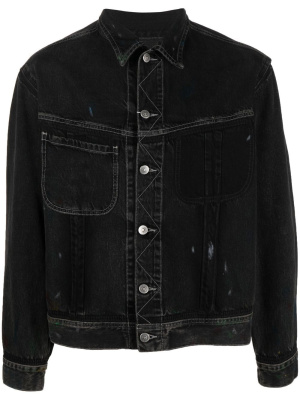 

Four-Stitch washed denim jacket, Maison Margiela Four-Stitch washed denim jacket