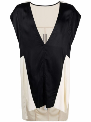 

Two-tone V-neck vest, Rick Owens Two-tone V-neck vest