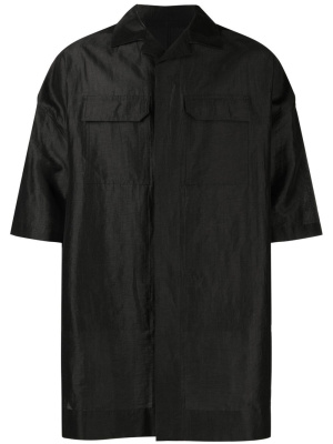 

Shimmer-finish short-sleeved shirt, Rick Owens Shimmer-finish short-sleeved shirt