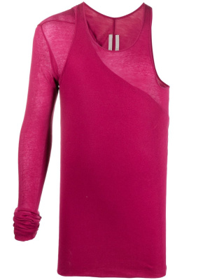 

Single-sleeve ruched T-shirt, Rick Owens Single-sleeve ruched T-shirt