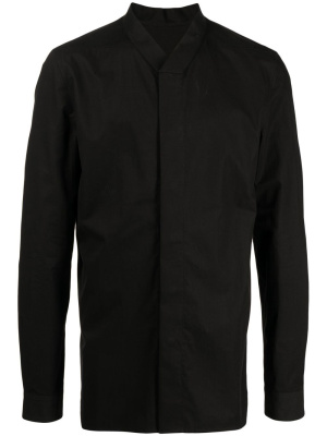 

Collarless button-front shirt, Rick Owens Collarless button-front shirt