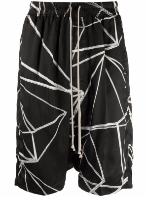 

Printed drop-crotch shorts, Rick Owens Printed drop-crotch shorts