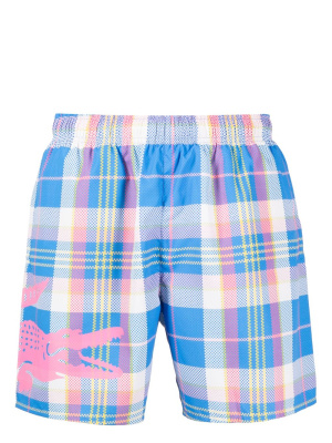 

Logo-print checked shorts, Lacoste Logo-print checked shorts
