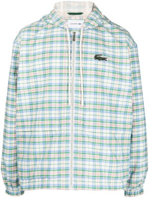 

Plaid hooded track jacket, Lacoste Plaid hooded track jacket