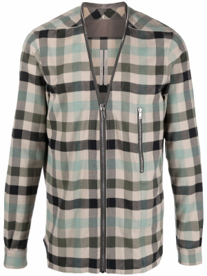 

Check-pattern Larry v-neck shirt, Rick Owens Check-pattern Larry v-neck shirt