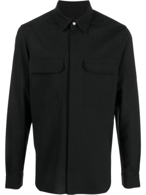 

Concealed-front shirt jacket, Rick Owens Concealed-front shirt jacket