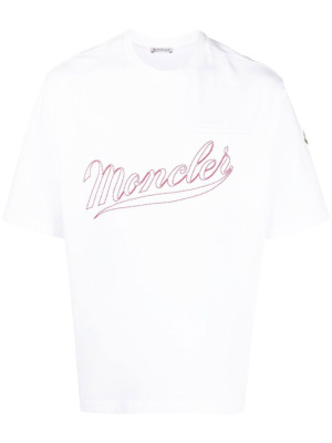 

Logo-embroidered cotton T-shirt, Moncler Logo-embroidered cotton T-shirt