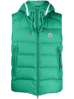 

Padded logo-patch detail gilet, Moncler Padded logo-patch detail gilet