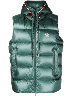 

Quilted hooded down gilet, Moncler Quilted hooded down gilet