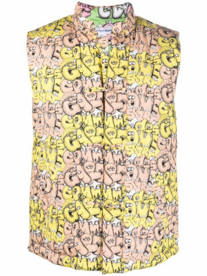 

X Kaws logo print gilet, Comme Des Garçons Shirt X Kaws logo print gilet