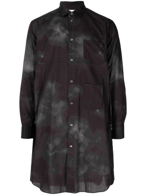 

Graphic-print longline cotton shirt, Comme Des Garçons Shirt Graphic-print longline cotton shirt