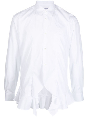 

Ruffled buttoned cotton shirt, Comme Des Garçons Shirt Ruffled buttoned cotton shirt