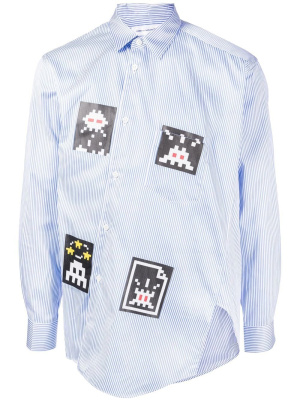

Graphic off-centre button-up shirt, Comme Des Garçons Shirt Graphic off-centre button-up shirt