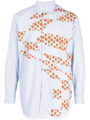 

X Brent Westfall strawberry patchwork shirt, Comme Des Garçons Shirt X Brent Westfall strawberry patchwork shirt
