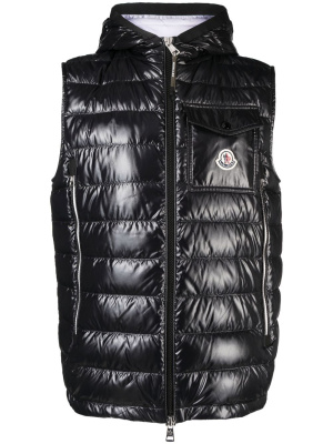 

Logo-patch padded down gilet, Moncler Logo-patch padded down gilet