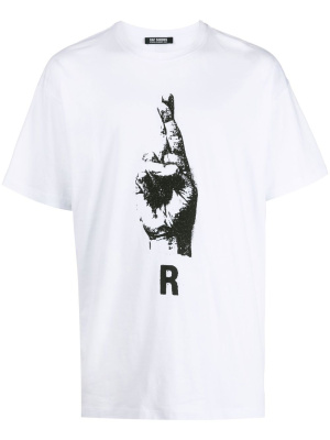

Hand sign-print T-shirt, Raf Simons Hand sign-print T-shirt